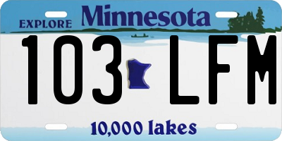 MN license plate 103LFM