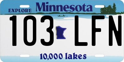 MN license plate 103LFN