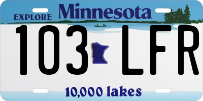 MN license plate 103LFR