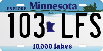 MN license plate 103LFS