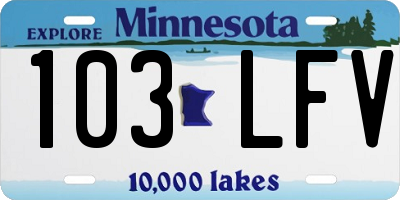 MN license plate 103LFV