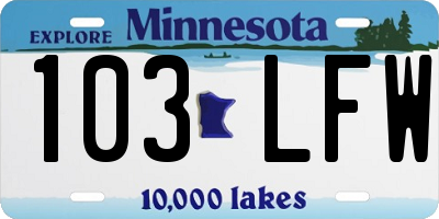 MN license plate 103LFW