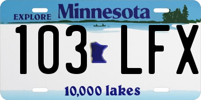 MN license plate 103LFX
