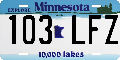 MN license plate 103LFZ