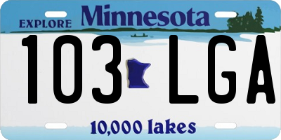 MN license plate 103LGA
