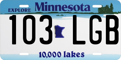 MN license plate 103LGB