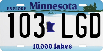 MN license plate 103LGD