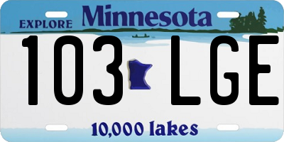 MN license plate 103LGE