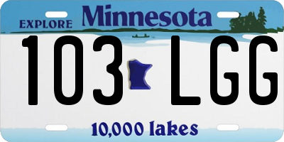 MN license plate 103LGG
