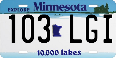 MN license plate 103LGI
