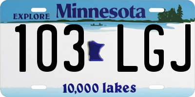 MN license plate 103LGJ