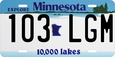 MN license plate 103LGM