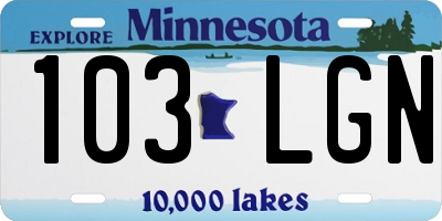 MN license plate 103LGN