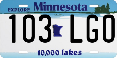 MN license plate 103LGO