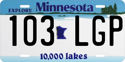 MN license plate 103LGP