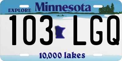 MN license plate 103LGQ