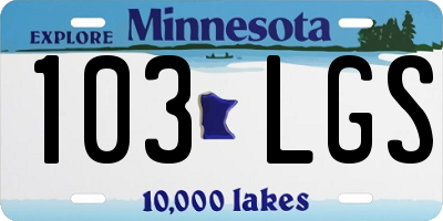 MN license plate 103LGS