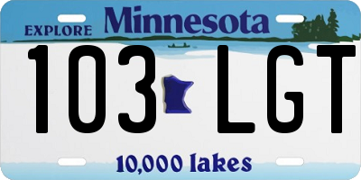 MN license plate 103LGT
