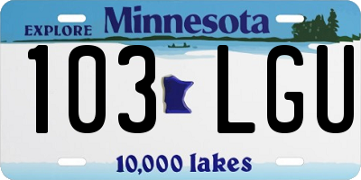 MN license plate 103LGU
