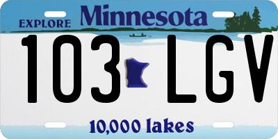 MN license plate 103LGV