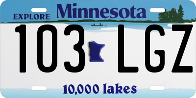 MN license plate 103LGZ