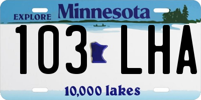 MN license plate 103LHA