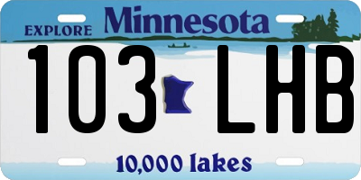 MN license plate 103LHB