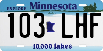 MN license plate 103LHF