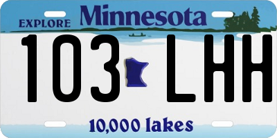MN license plate 103LHH
