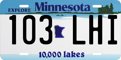 MN license plate 103LHI
