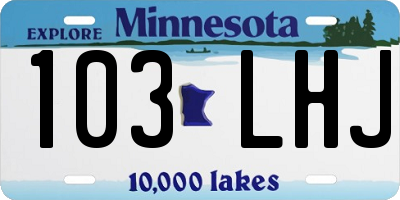 MN license plate 103LHJ