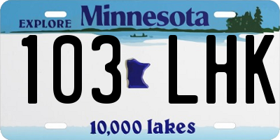 MN license plate 103LHK