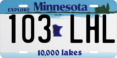MN license plate 103LHL