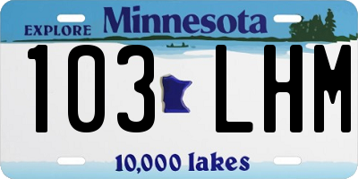MN license plate 103LHM