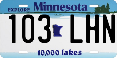MN license plate 103LHN
