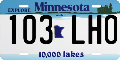 MN license plate 103LHO