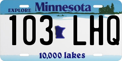 MN license plate 103LHQ