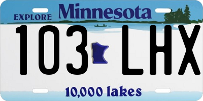 MN license plate 103LHX