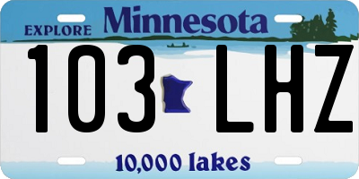 MN license plate 103LHZ