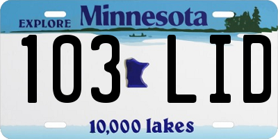 MN license plate 103LID
