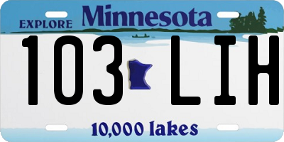 MN license plate 103LIH