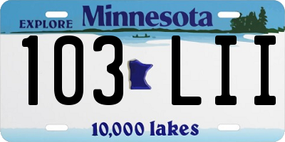 MN license plate 103LII