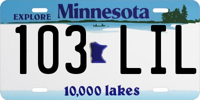 MN license plate 103LIL