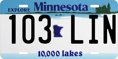 MN license plate 103LIN