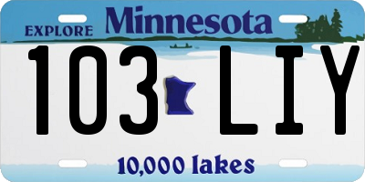 MN license plate 103LIY