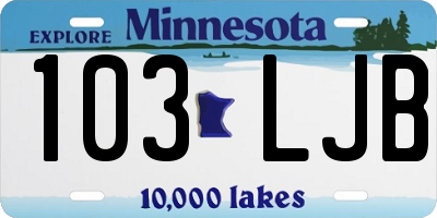 MN license plate 103LJB