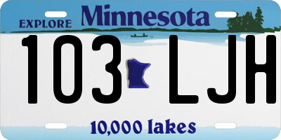 MN license plate 103LJH