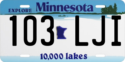 MN license plate 103LJI