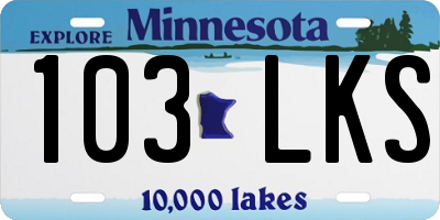 MN license plate 103LKS