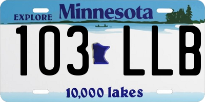 MN license plate 103LLB